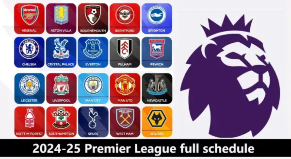 2024-25 Premier League full schedule