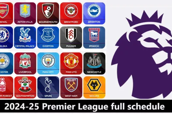 2024-25 Premier League full schedule